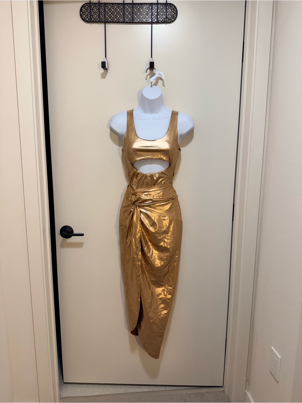 Metallic Light Rose Gold 2 piece skirt/body suit